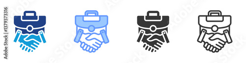 Collaboration icon set multiple style collection