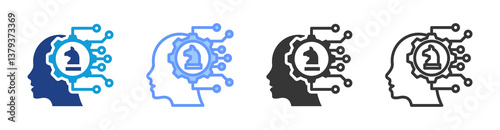 Strategic Thinking icon set multiple style collection