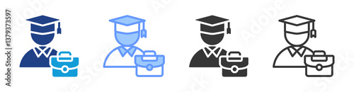 Apprentice icon set multiple style collection