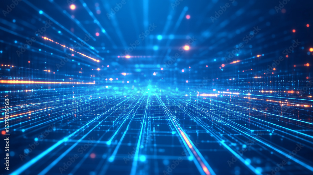astarte.ai: Digital Cityscape with Blue and Orange Light Trails astarte.ai: Digital Cityscape with Blue and Orange Light Trails