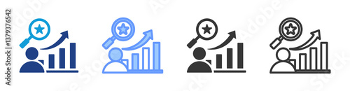 Reputation Analysis icon set multiple style collection