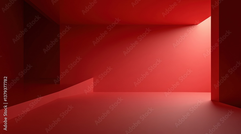 Red Minimalist Geometric Interior Design Red Minimalist Geometric Interior Design
