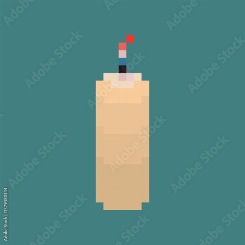 Candle pixel art. Vector illustration. 