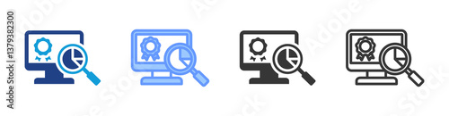 Brand Monitoring icon set multiple style collection
