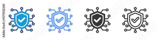 Online Security icon set multiple style collection