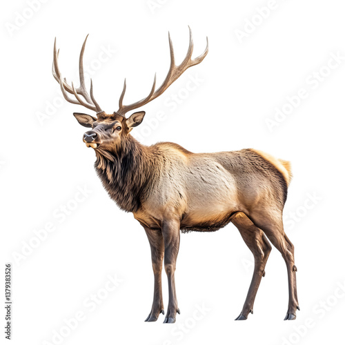 Wallpaper Mural Regal Elk with Impressive Antlers Standing Tall Isolated on Transparent Background Torontodigital.ca