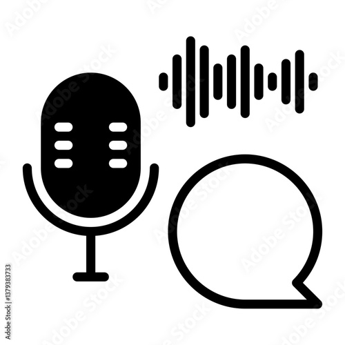 Microphone icon, glyph icon style