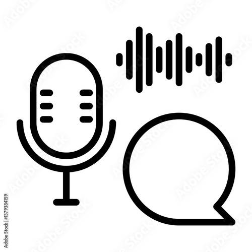 Microphone icon, line icon style