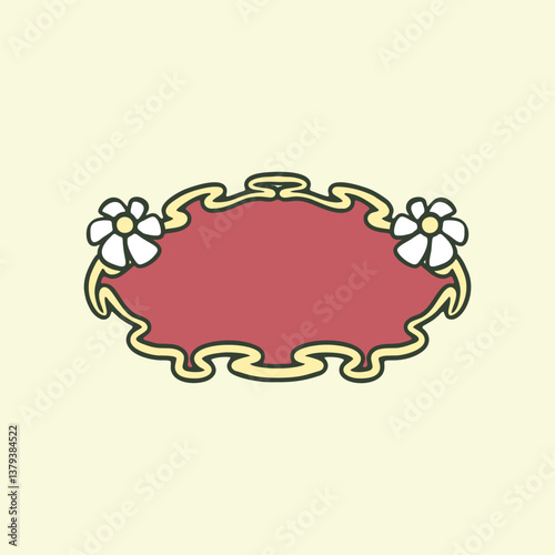 Floran Pattern With Text Space Hand Drawing Illustrator