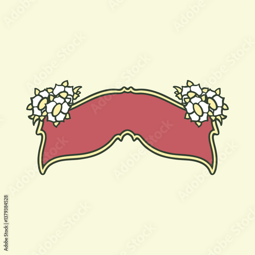 Floran Pattern With Text Space Hand Drawing Illustrator
