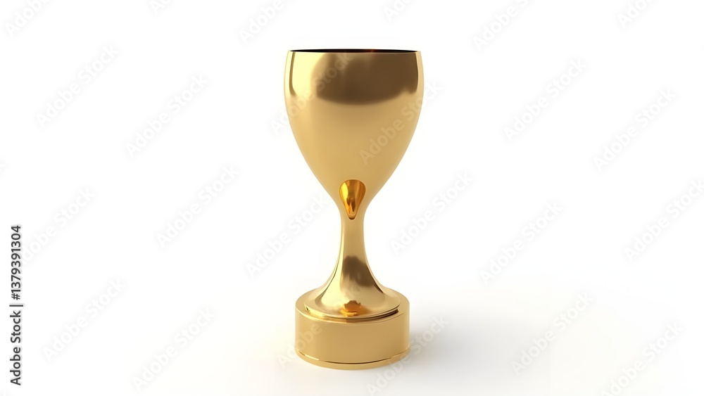 Elegant Golden Trophy Cup on White Background – 3D Award Prize for Competitions and Achievements Elegant Golden Trophy Cup on White Background – 3D Award Prize for Competitions and Achievements