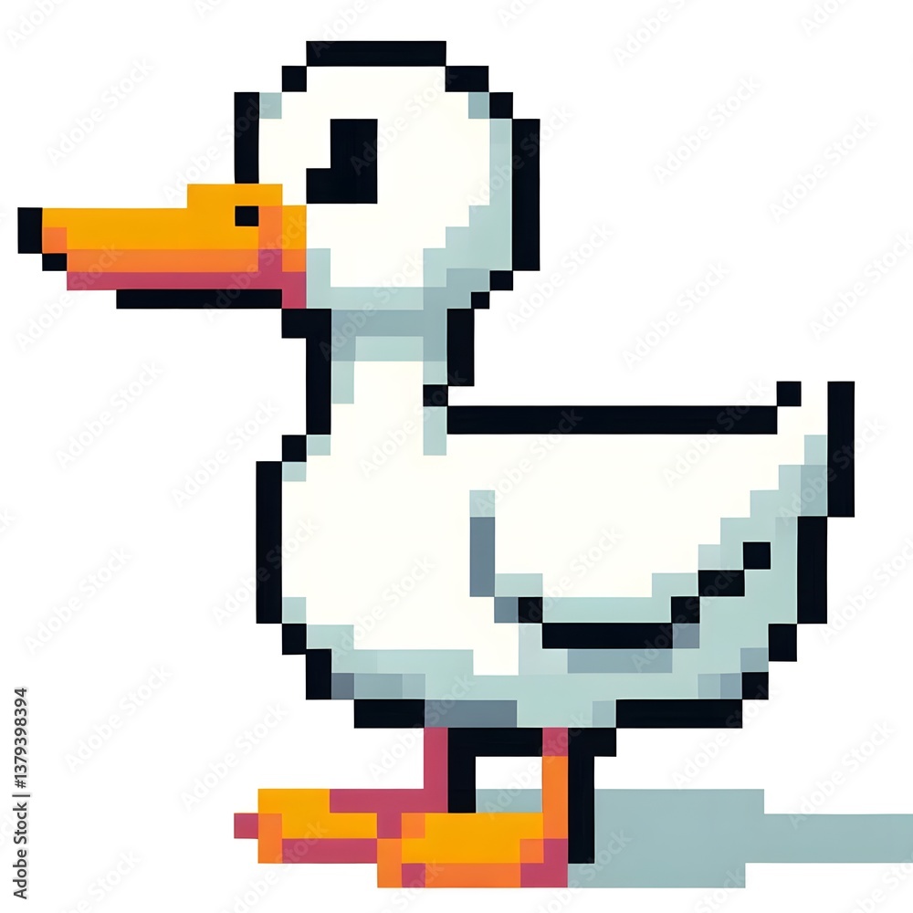 Fototapeta premium 오리, 픽셀아트, jpeg (duck, pixel art, jpeg)