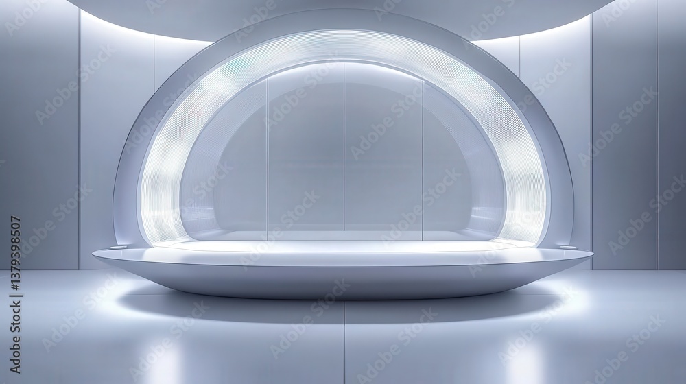 Futuristic White Showcase Design Futuristic White Showcase Design