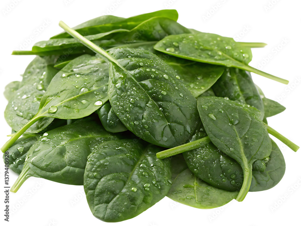 Fototapeta premium spinach leaves on white background