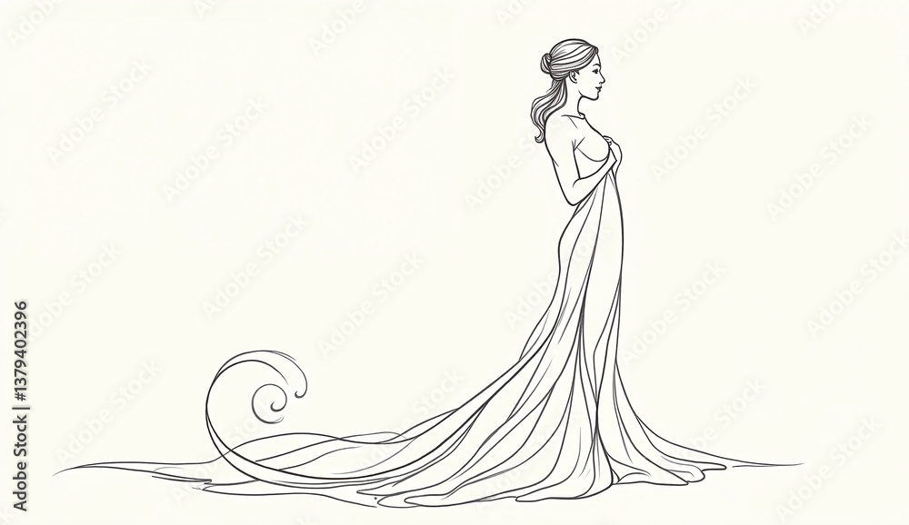 Elegant line art vector, Generative AI Elegant line art vector, Generative AI