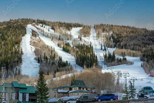 Powderhorn Mountain Resort ski and snowboard area on a winter day outside Grand Junction, Colorado