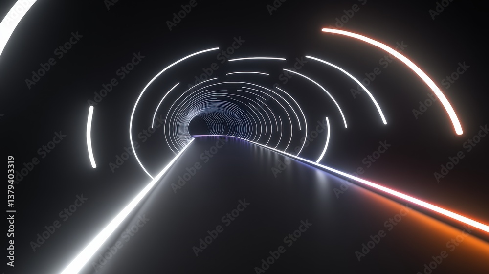 Fototapeta premium Abstract Neon Tunnel Pathway