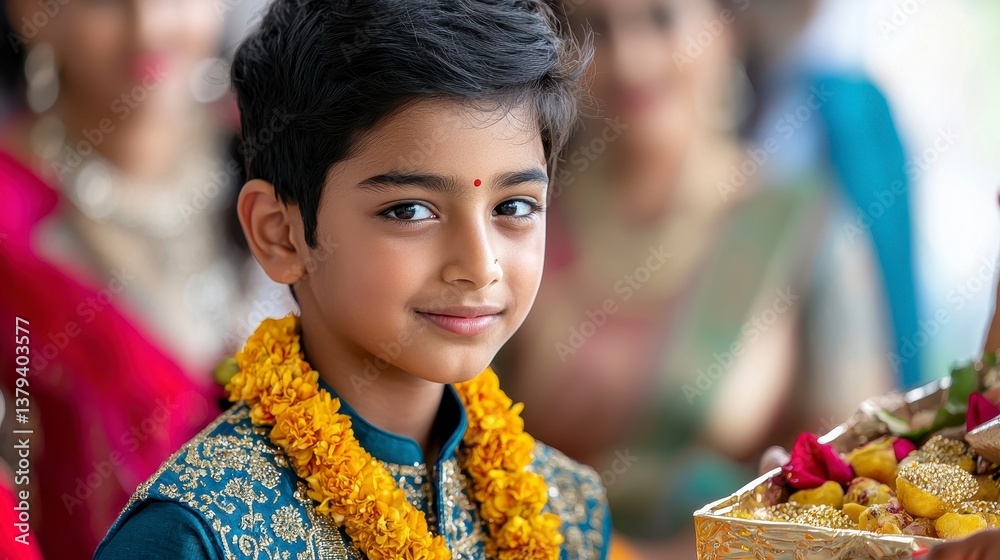 Joyful Boy in Traditional Attire Joyful Boy in Traditional Attire