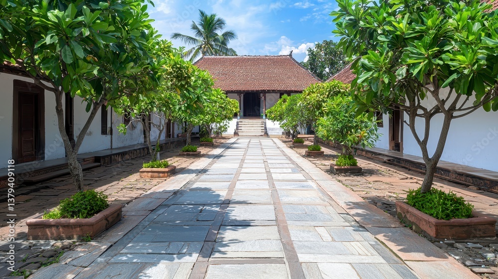 Obraz premium Tranquil Path in Garden