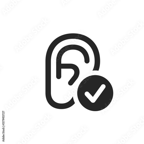 Ear with Checkmark Icon