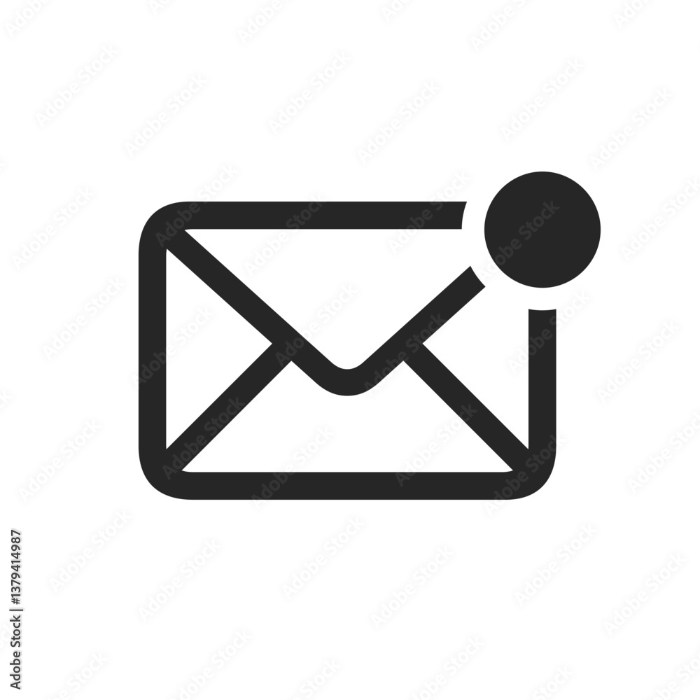 Outlined Envelope with Badge Icon Outlined Envelope with Badge Icon