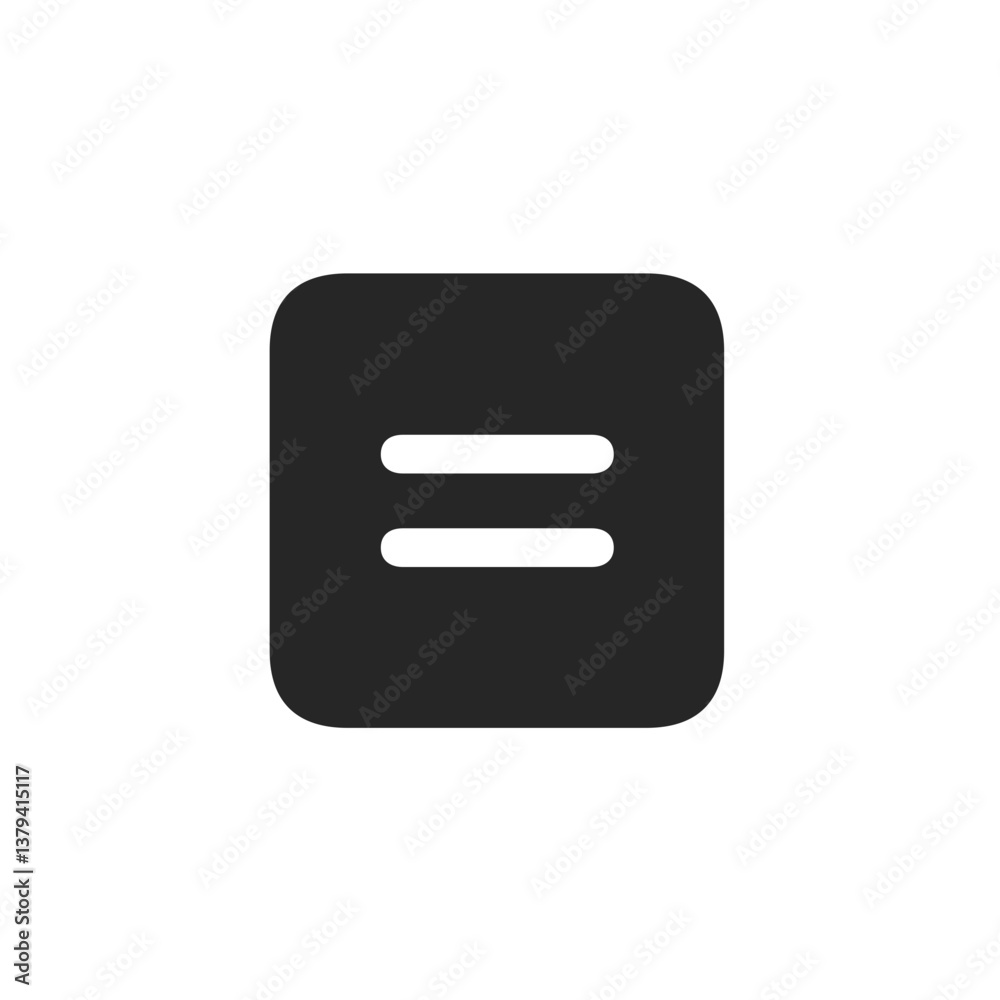 Filled Square Equal Sign Icon Filled Square Equal Sign Icon