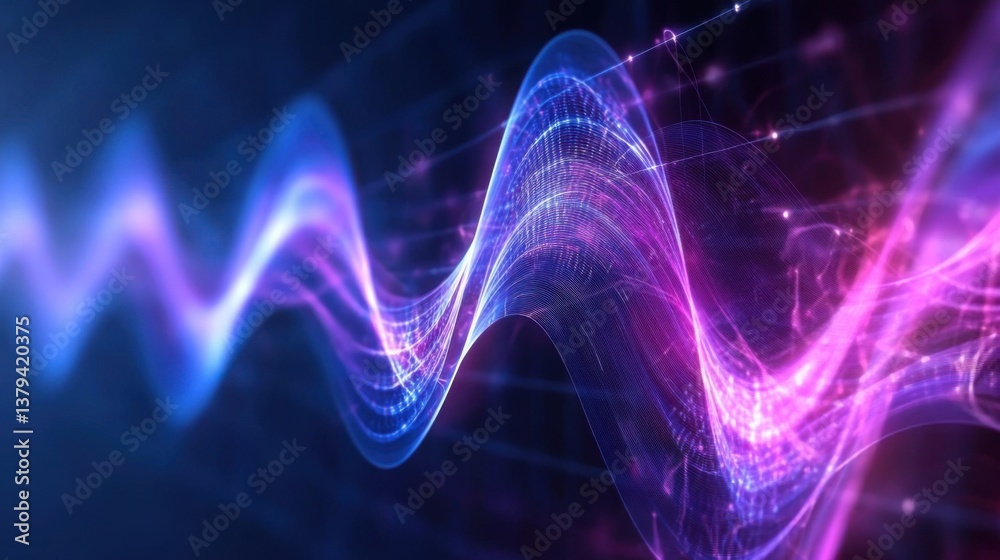 science themes background with swirling electromagnetic waves,