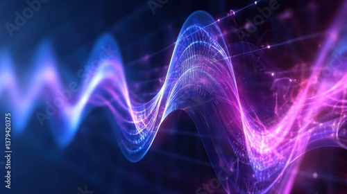 Obraz na płótnie science themes background with swirling electromagnetic waves, w salonie