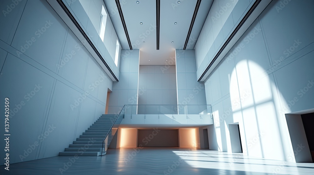 Fototapeta premium Interior Architecture Features A Grand Staircase And Modern Design