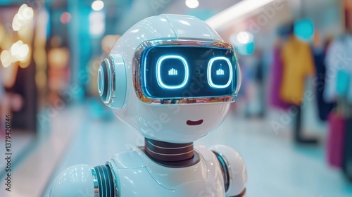 Wallpaper Mural Friendly robot in a shopping mall, assisting customers Torontodigital.ca