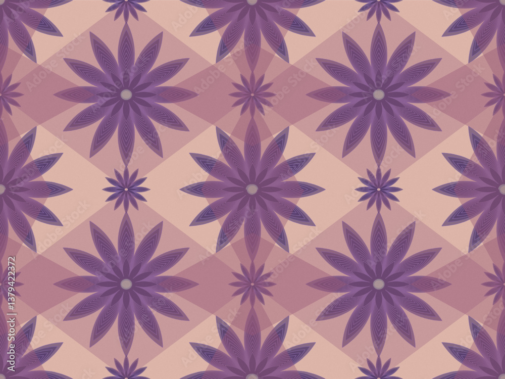 Seamless Floral Pattern with Flowers and Leaves in Pink and Blue for a Vintage Spring and Summer Design Seamless Floral Pattern with Flowers and Leaves in Pink and Blue for a Vintage Spring and Summer Design