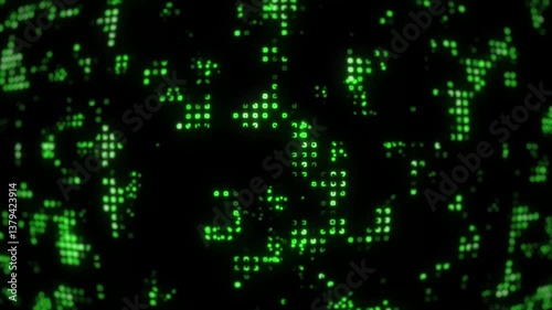 malware detected text animation with green digital background