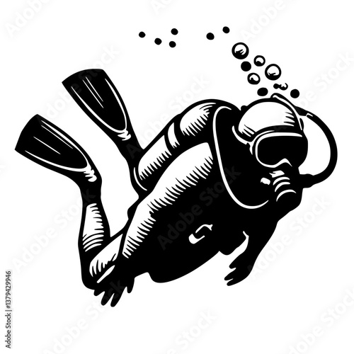 Silhouette of a diver