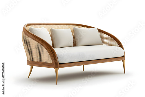 Modern Rattan Sofa Design with Cushions
