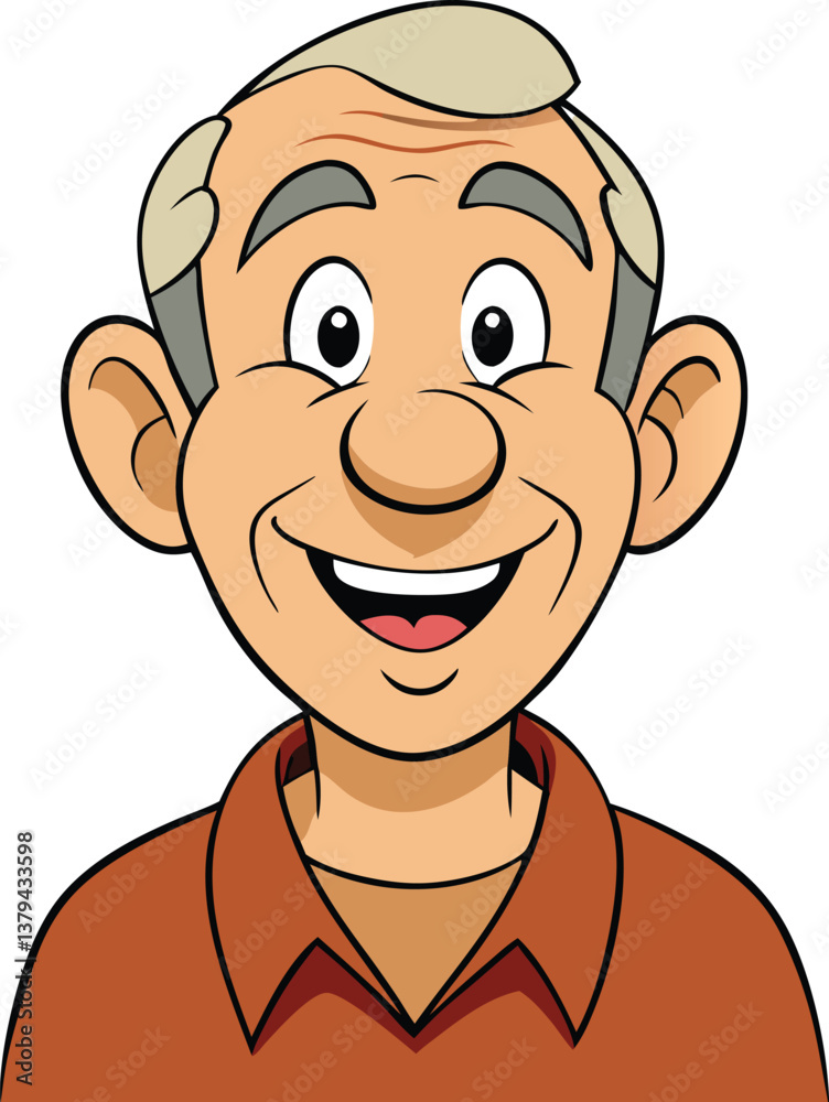 Fototapeta premium cute-old-man-smile-.eps