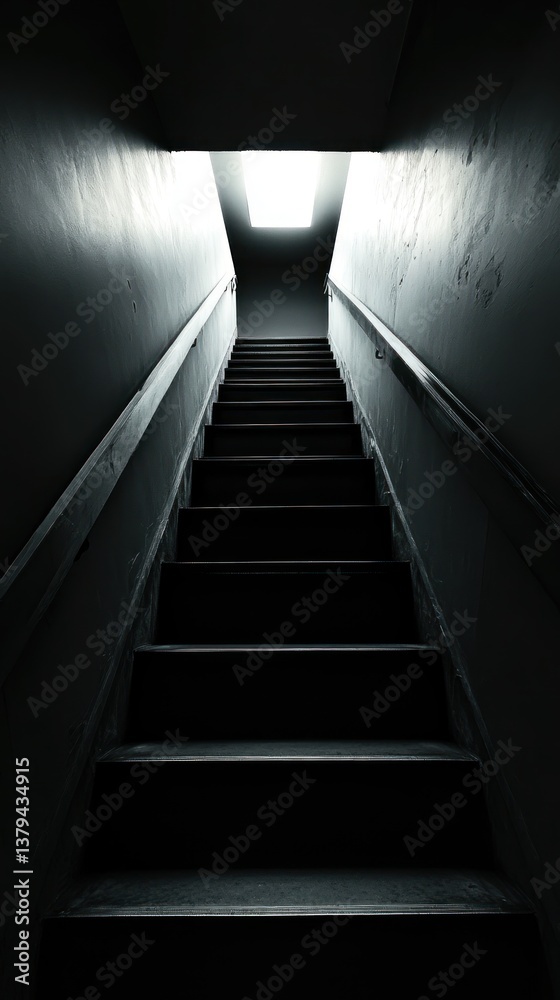 Ascending into Light, A Stairway's Journey from Darkness to Illumination Ascending into Light, A Stairway's Journey from Darkness to Illumination