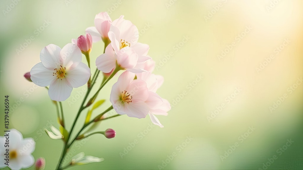 Delicate Pink and White Blossoms Spring Flowers Branch Beautiful nature Delicate Pink and White Blossoms Spring Flowers Branch Beautiful nature