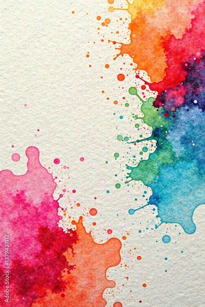 Obraz premium Watercolor splatter on a textured paper background , splatter, art, abstract