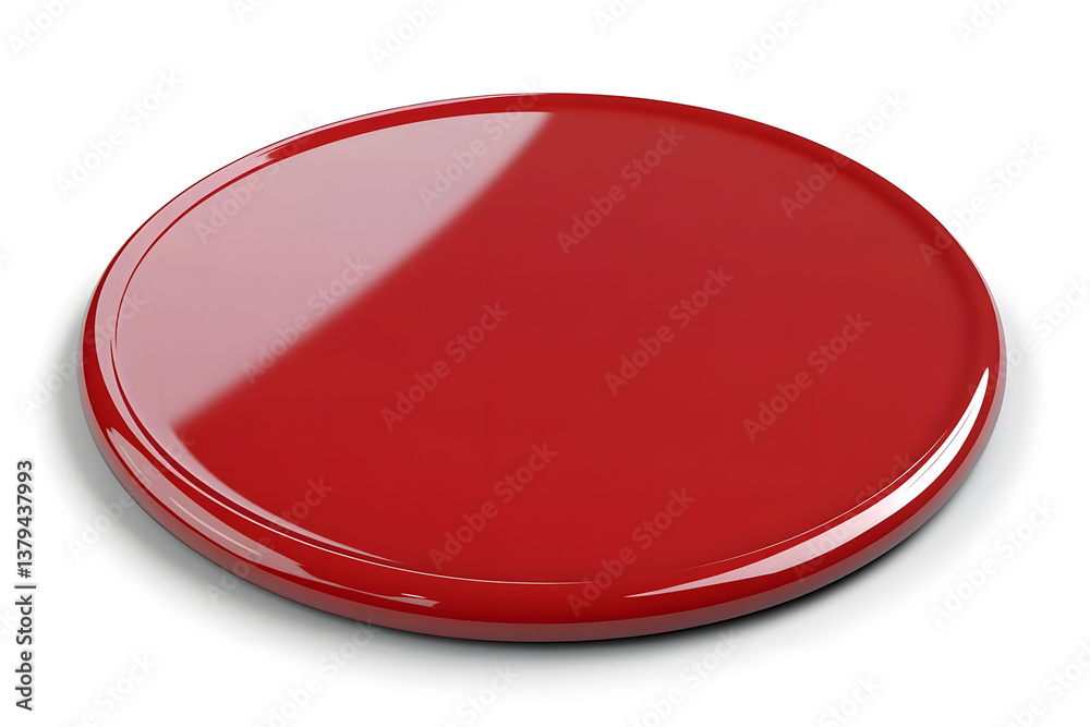 Red Glossy Disc: Circular Design Element Red Glossy Disc: Circular Design Element