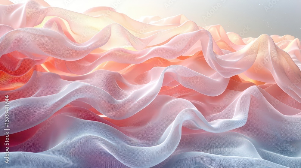 A soft, flowing abstract representation of waves in pastel colors. A soft, flowing abstract representation of waves in pastel colors.