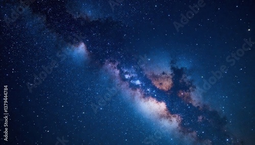Wallpaper Mural Vast Milky Way galaxy with countless stars and nebulae against a dark blue background, darkness, universe, night sky Torontodigital.ca