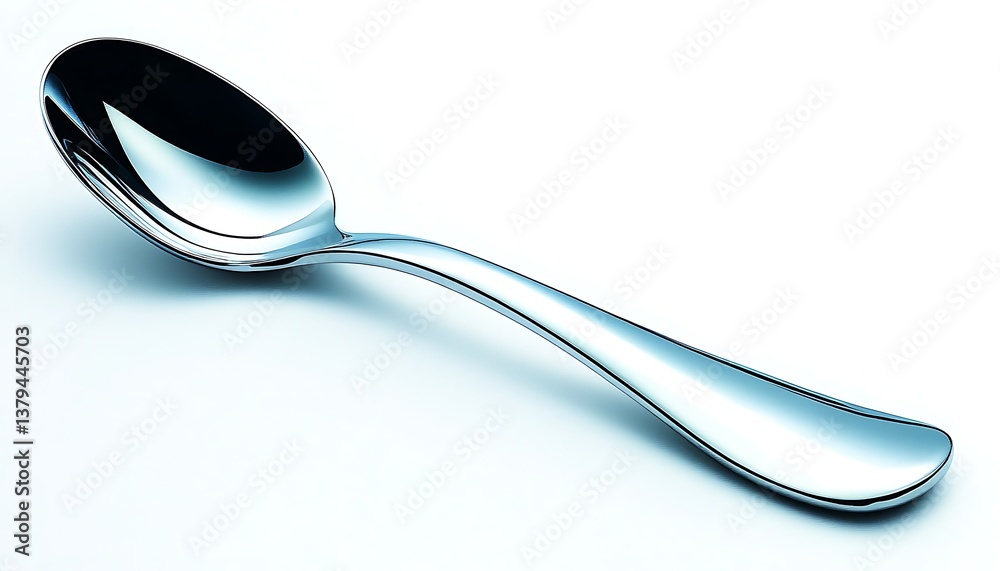 Polished spoon with white background. Polished spoon with white background.
