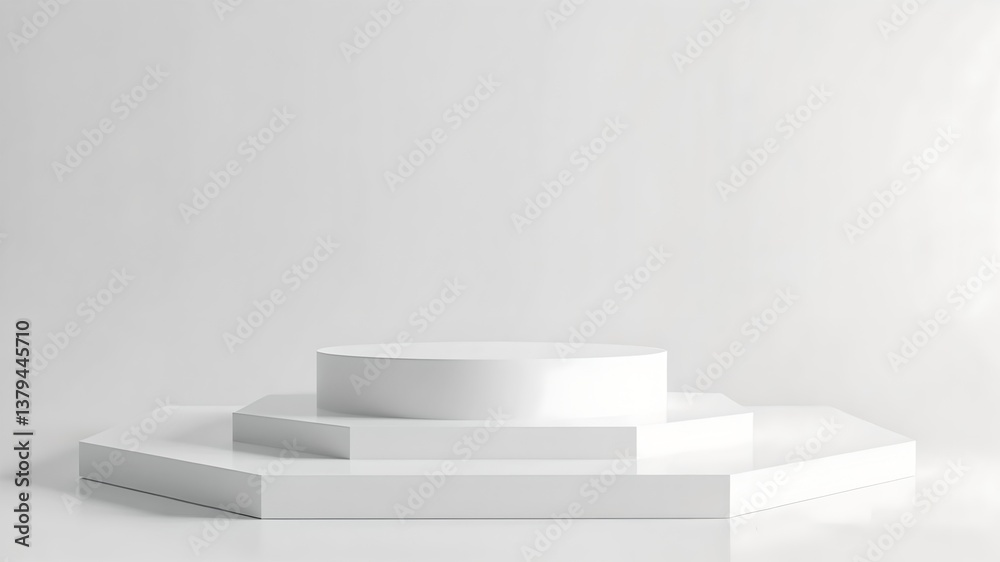 Empty podium or pedestal showcased on a white background featuring a box stand concept Blank product display shelf as a backdrop 3D rendering Empty podium or pedestal showcased on a white background featuring a box stand concept Blank product display shelf as a backdrop 3D rendering