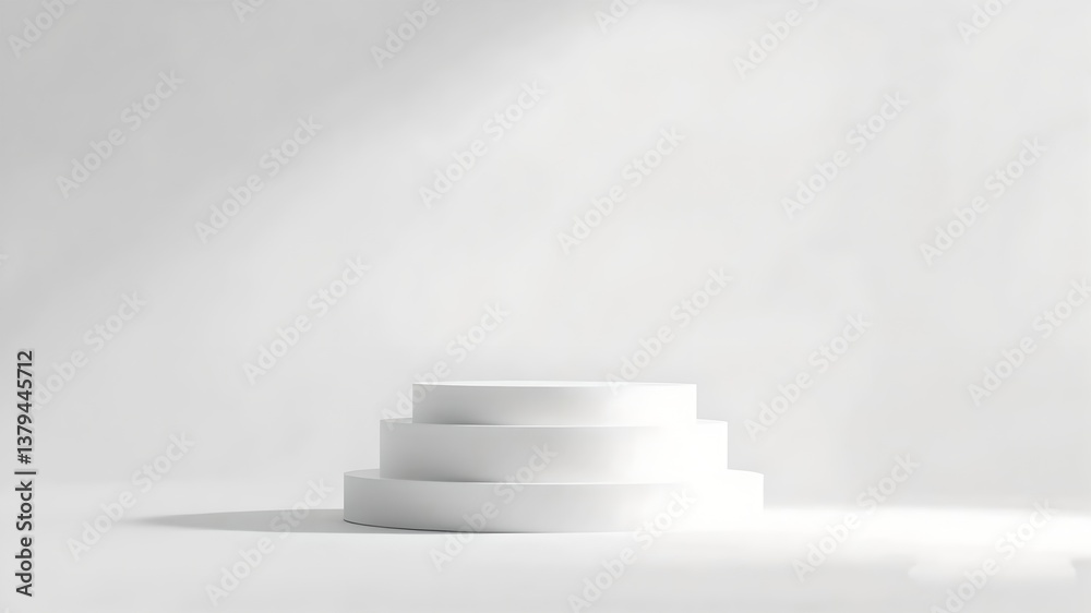 Empty podium or pedestal showcased on a white background featuring a box stand concept Blank product display shelf as a backdrop 3D rendering Empty podium or pedestal showcased on a white background featuring a box stand concept Blank product display shelf as a backdrop 3D rendering
