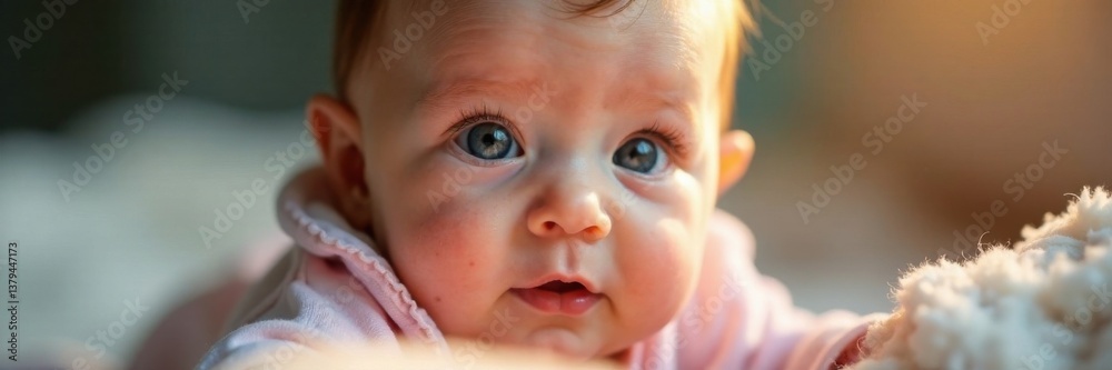 Tiny infant with bright eyes and soft features, endearing, vulnerability Tiny infant with bright eyes and soft features, endearing, vulnerability