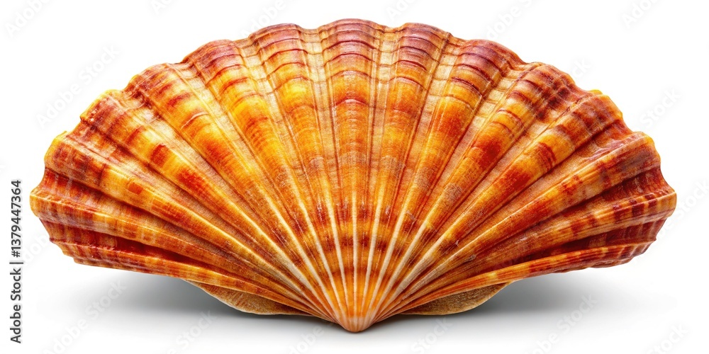 Obraz premium Fresh Scallop Shell Isolated White Background