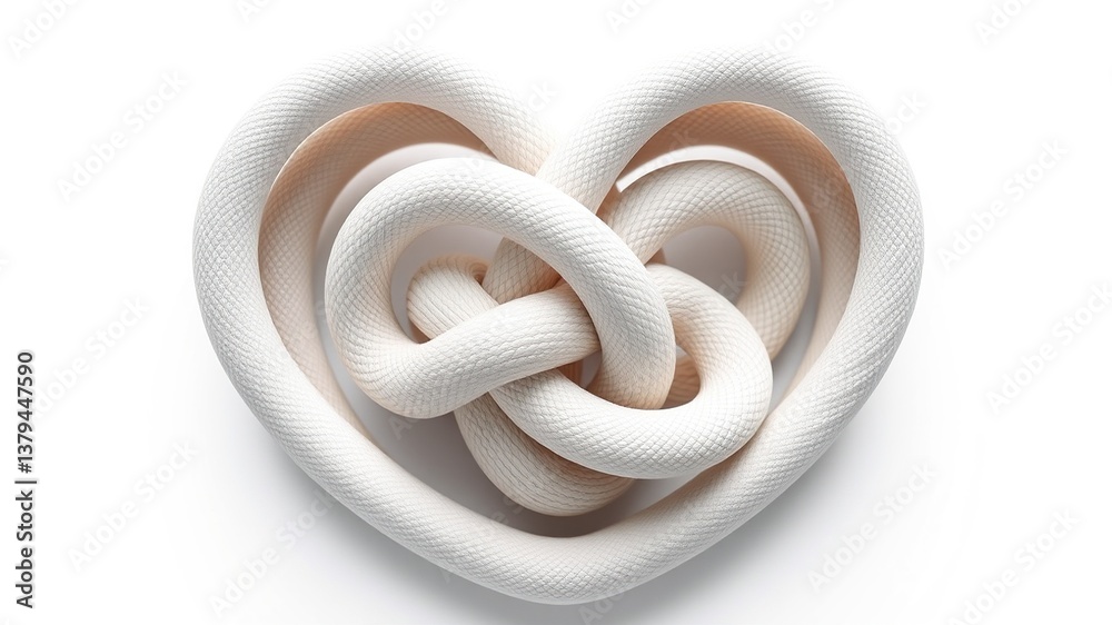 Heart-shaped Knot Detail, Close-up Design Element Heart-shaped Knot Detail, Close-up Design Element