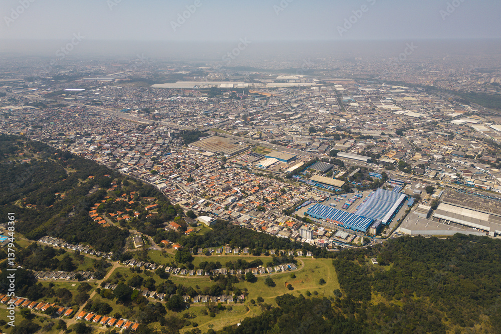 Naklejka premium Guarulhos City Aerial View in Sao Paulo Metropolitan Area, Brazil