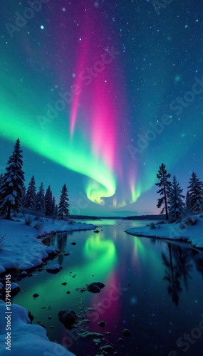 Wallpaper Mural Softly glowing aurora borealis, aurora, light, northern lights Torontodigital.ca