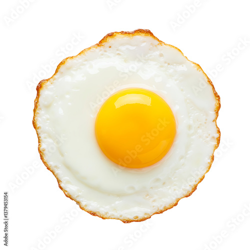 fried egg isolated on white background 